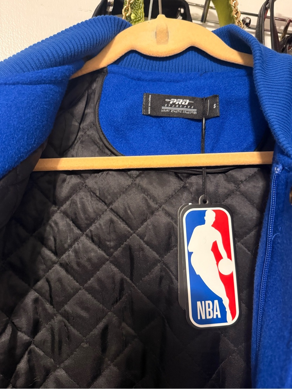 NBA Blue and White New York Knicks Varsity Jacket - Picture 4 of 4